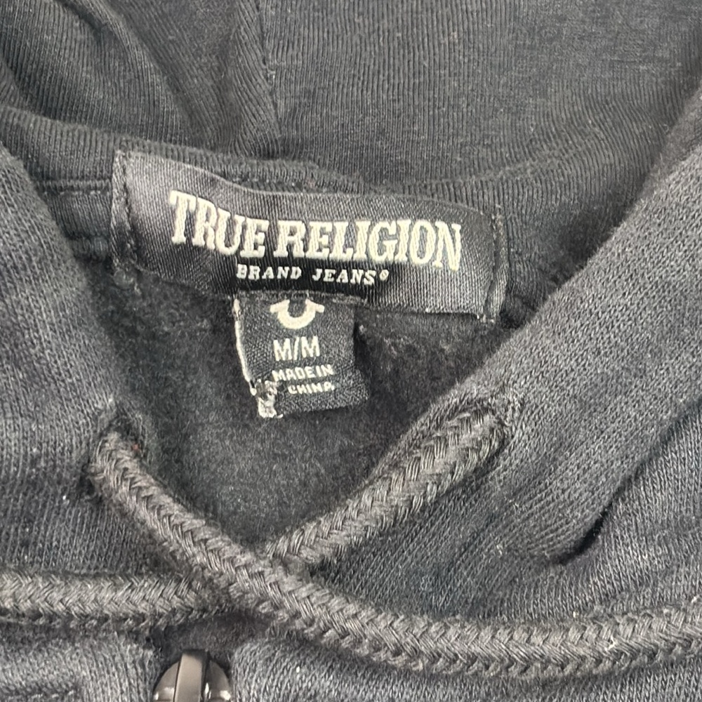 SOLD IN STORE True Religion Metallic Buddha Logo Full Zip Hoodie Size Medium - Picture 6 of 11
